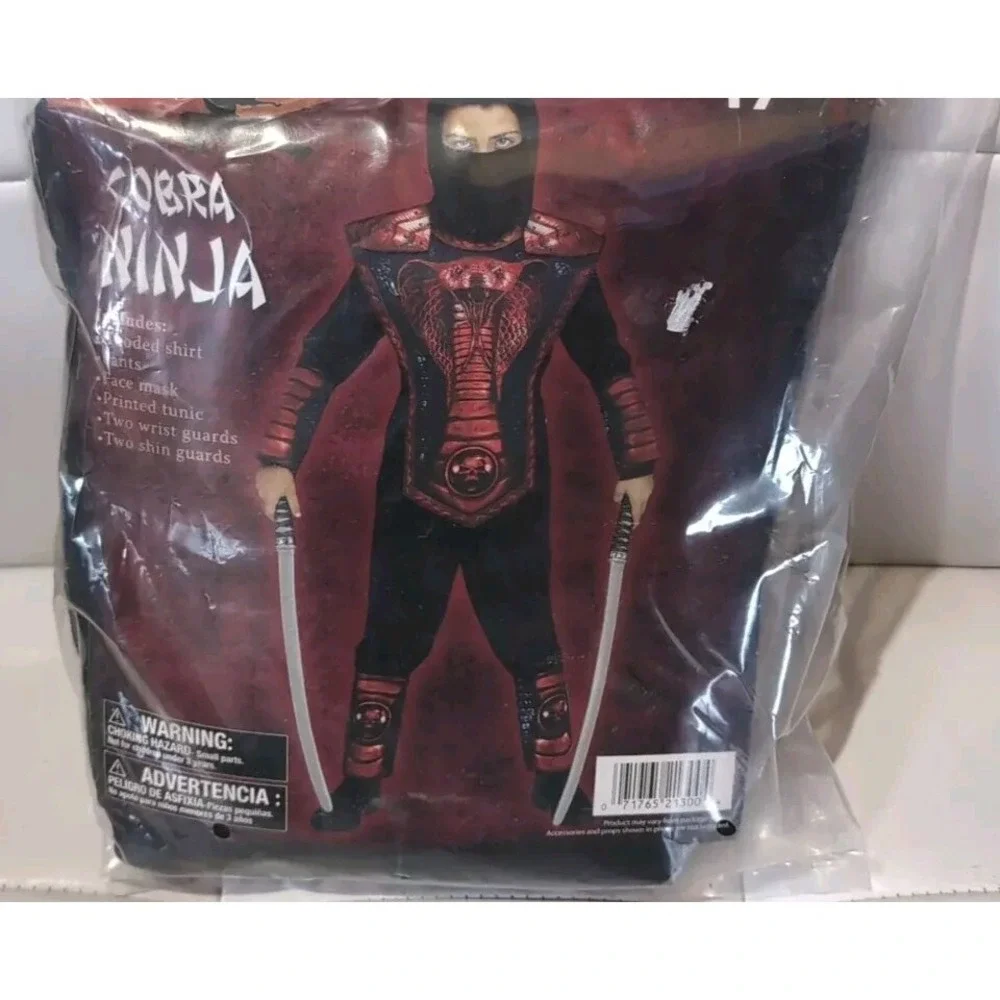 Cobra Ninja Halloween Costume Boys Size Small (6/7) 6-Piece Set Red Fun World